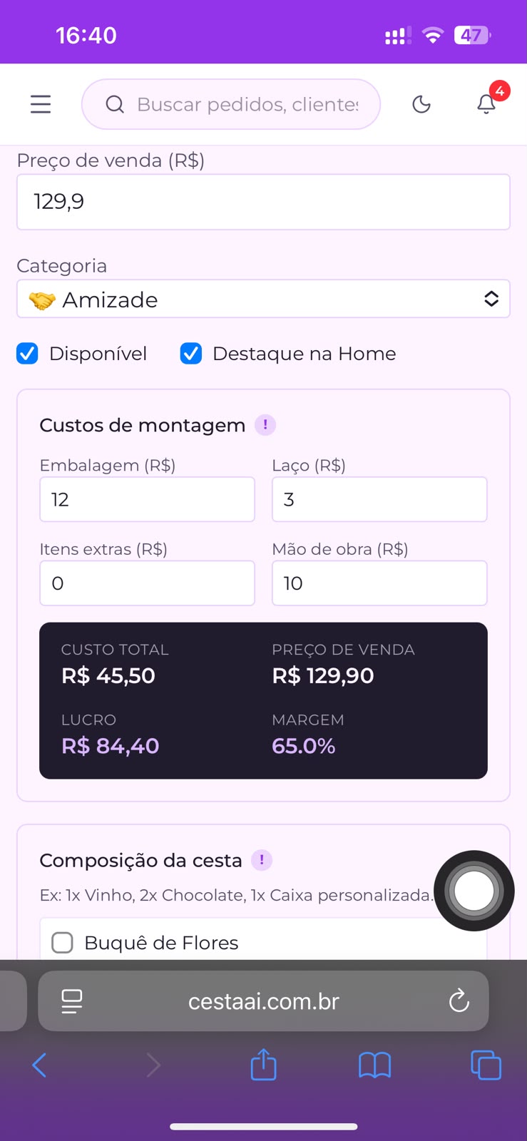 Gestão completa